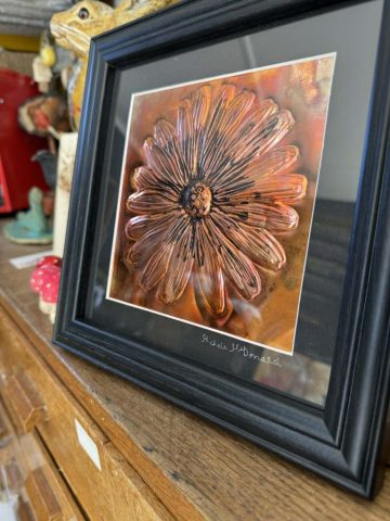 Copper embossed flower