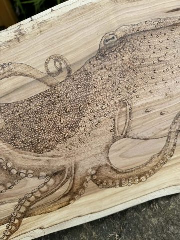 Octopus pyrography